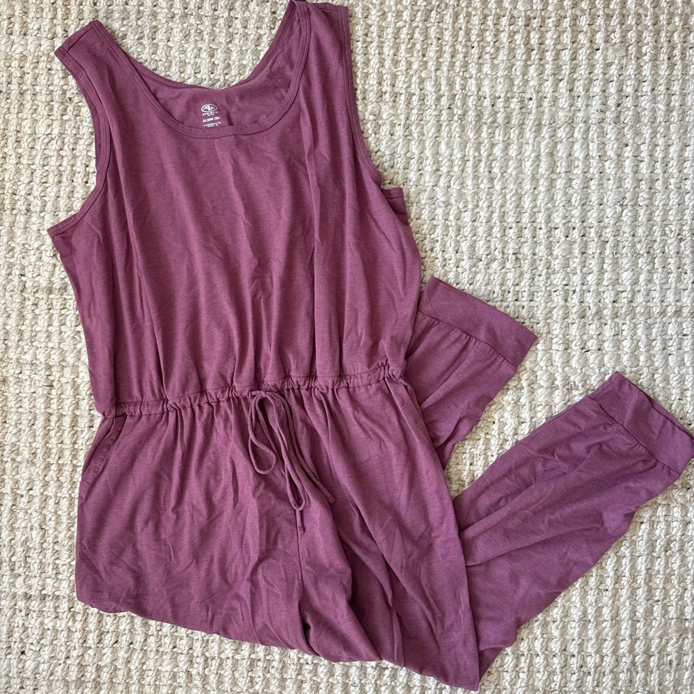 Athletic Works Plum Sleeveless Jumpsuit
